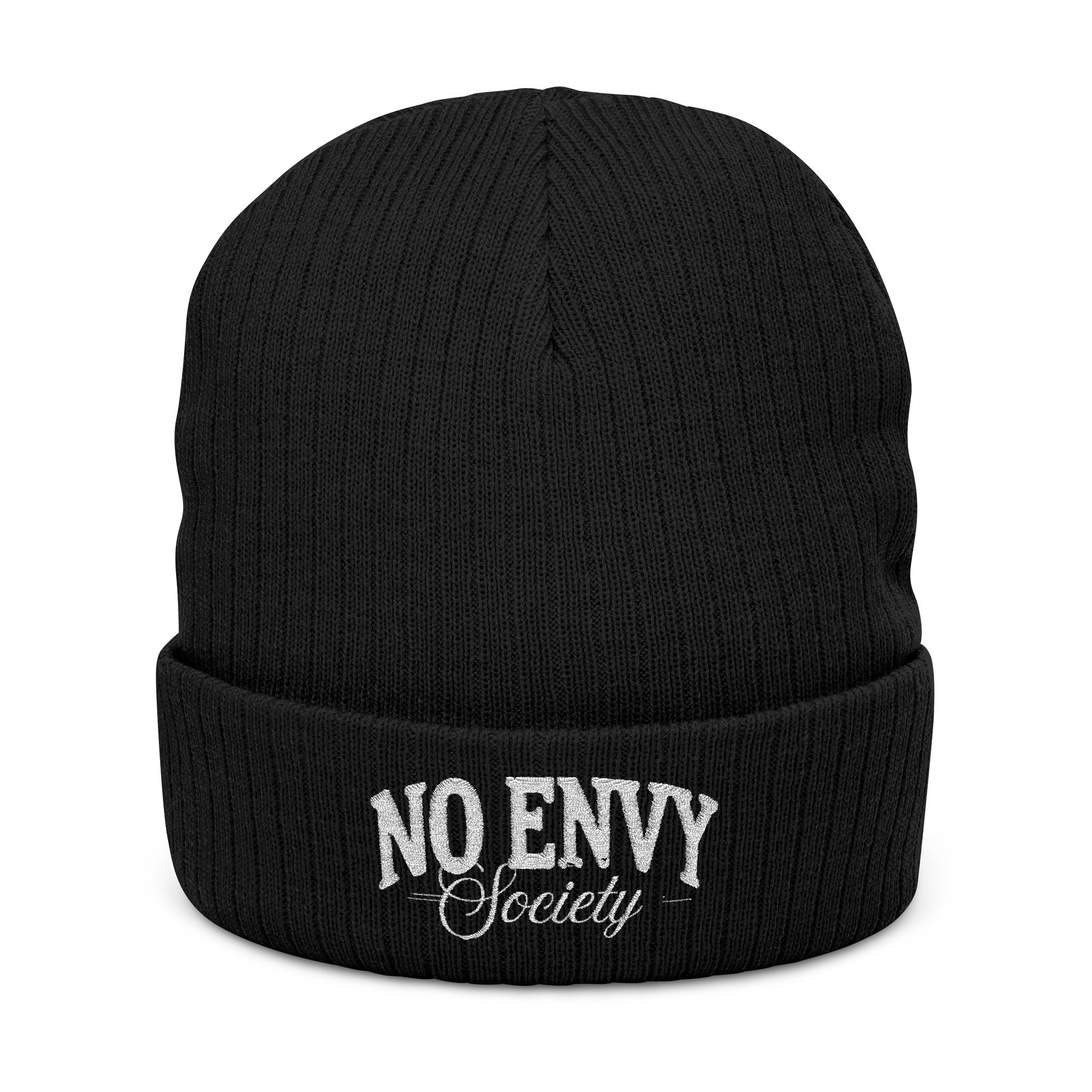 Stylish Ribbed Beanie - 'No Envy Society' Beanie, Winter Accessory, Gift for Friends, Beanie Hat, Trendy Headwear, Unisex Cap