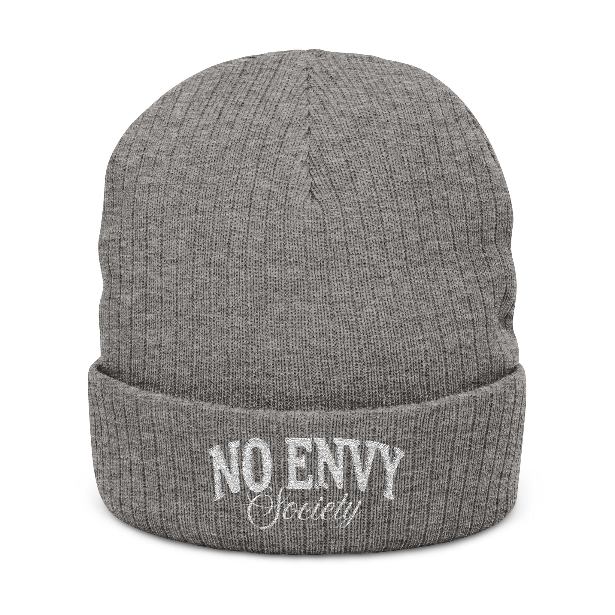 Stylish Ribbed Beanie - 'No Envy Society' Beanie, Winter Accessory, Gift for Friends, Beanie Hat, Trendy Headwear, Unisex Cap