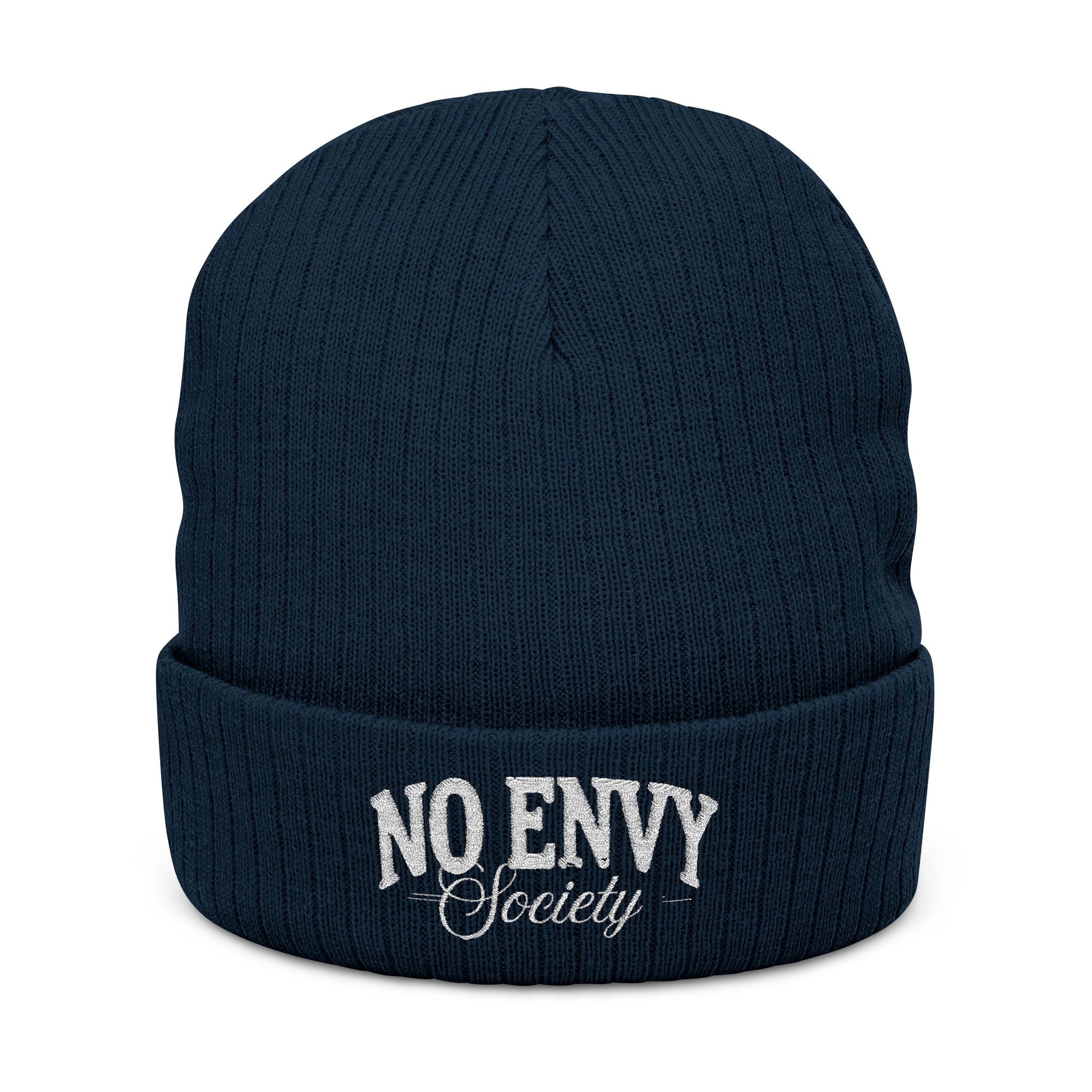 Stylish Ribbed Beanie - 'No Envy Society' Beanie, Winter Accessory, Gift for Friends, Beanie Hat, Trendy Headwear, Unisex Cap