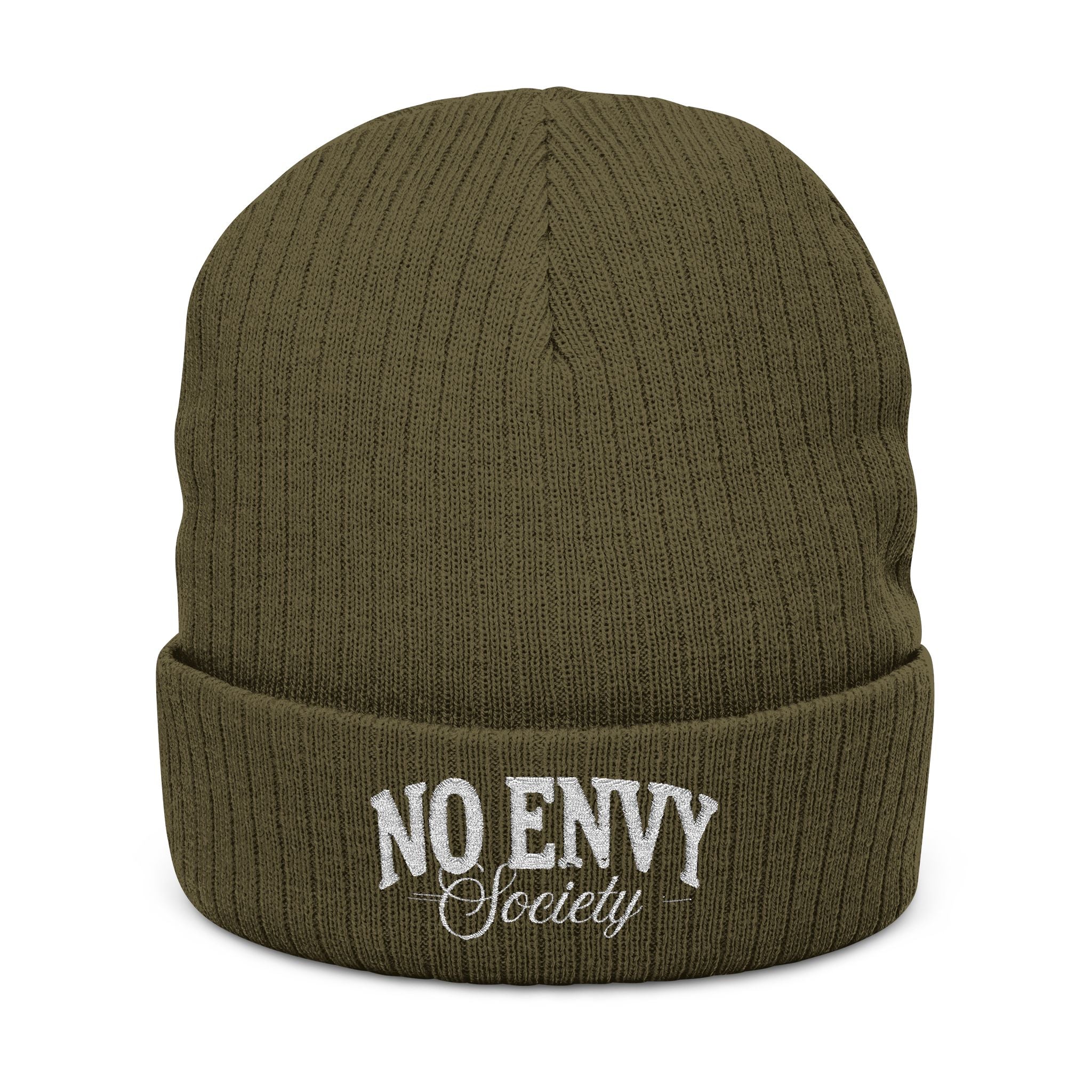 Stylish Ribbed Beanie - 'No Envy Society' Beanie, Winter Accessory, Gift for Friends, Beanie Hat, Trendy Headwear, Unisex Cap