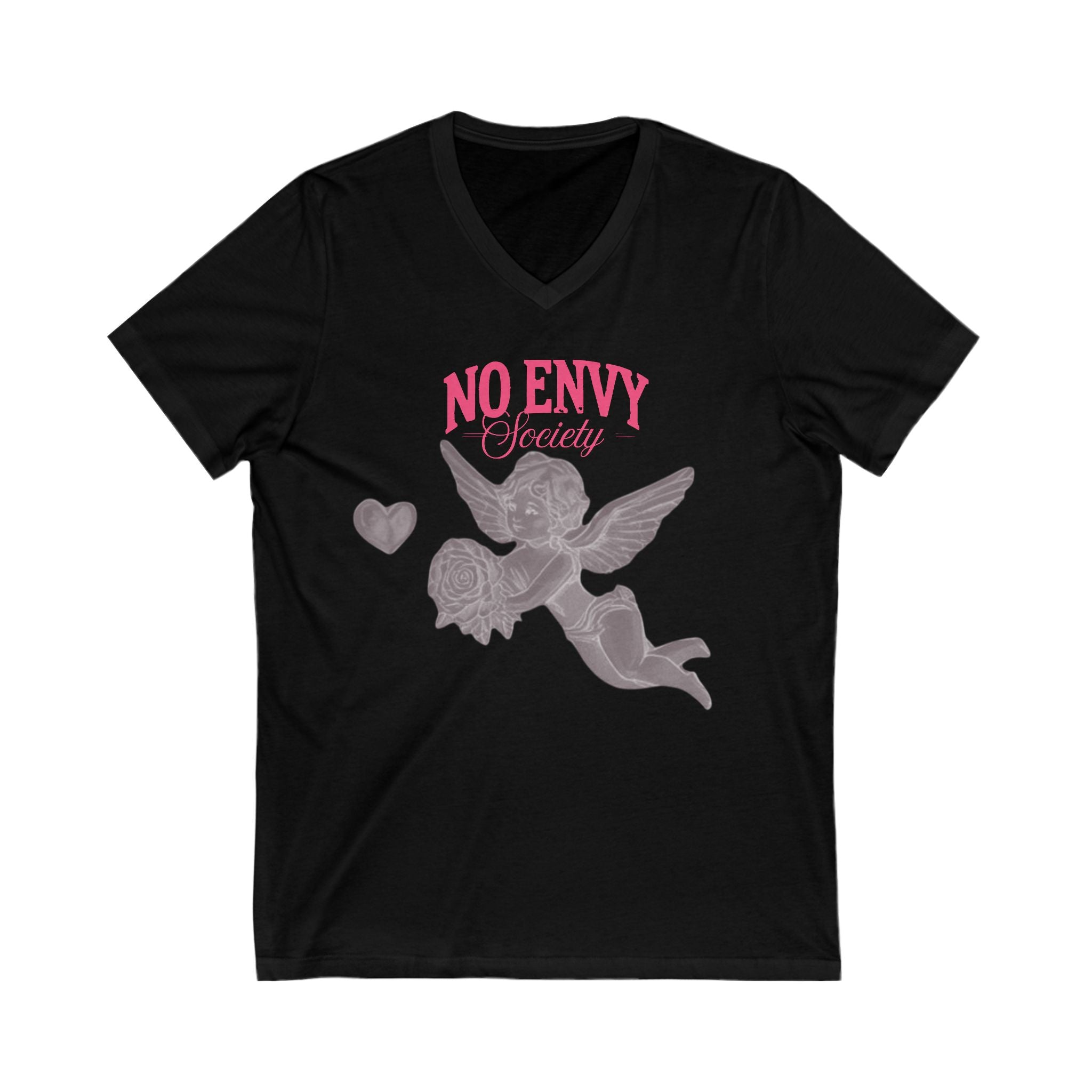 No Envy Society Grey & Pink Rockstar Wave Tee – Bold Grunge Streetwear