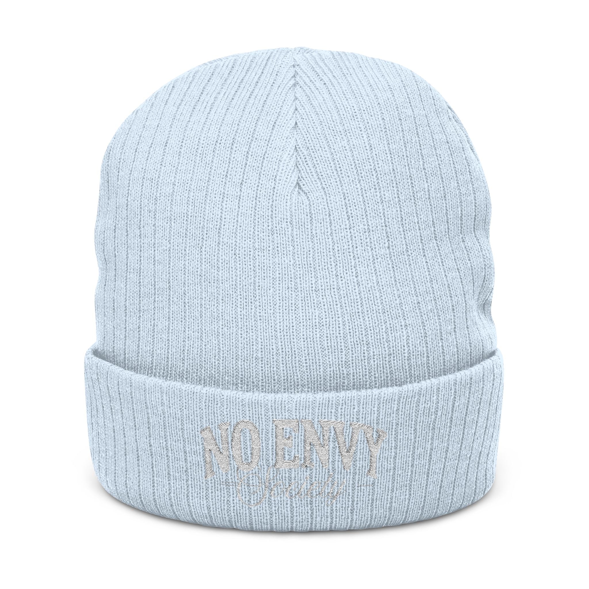 Stylish Ribbed Beanie - 'No Envy Society' Beanie, Winter Accessory, Gift for Friends, Beanie Hat, Trendy Headwear, Unisex Cap
