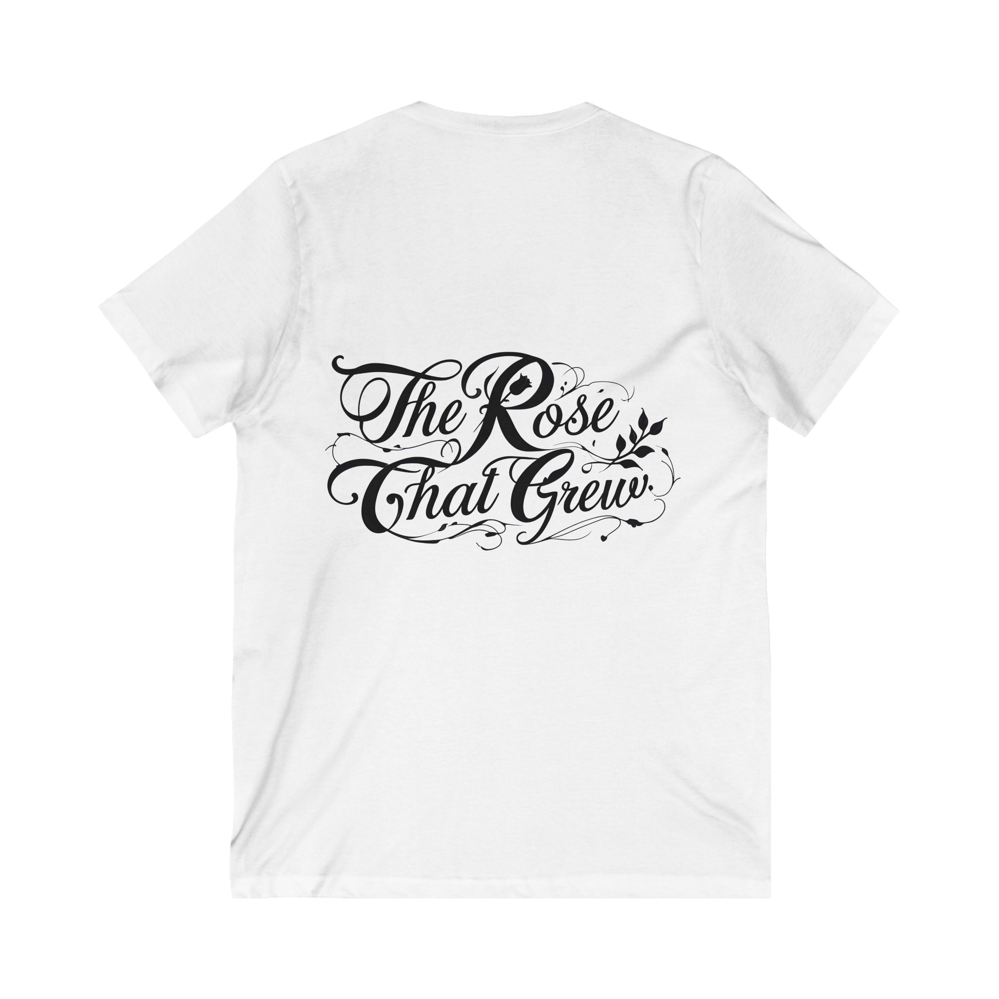 Inspirational V-Neck Tee - "The Rose That Grew" Motivational Shirt, Unisex Tee for Gift, Everyday Wear, Self-Expression, Positive Vibes