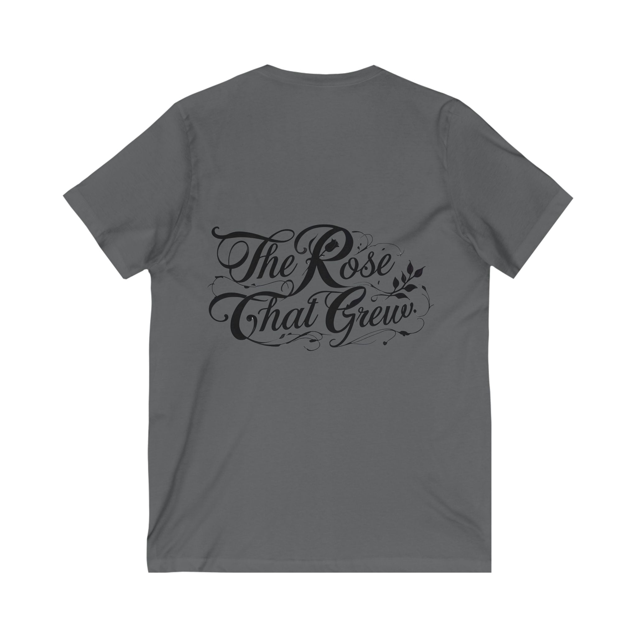 Inspirational V-Neck Tee - "The Rose That Grew" Motivational Shirt, Unisex Tee for Gift, Everyday Wear, Self-Expression, Positive Vibes