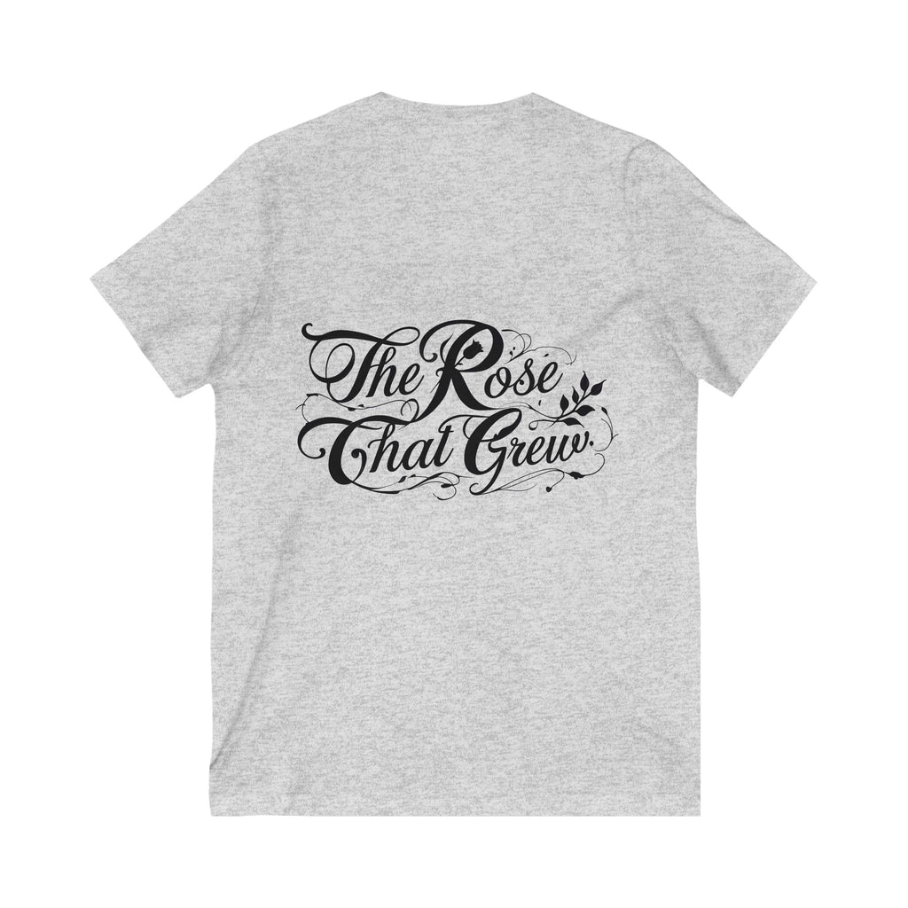 Inspirational V-Neck Tee - "The Rose That Grew" Motivational Shirt, Unisex Tee for Gift, Everyday Wear, Self-Expression, Positive Vibes