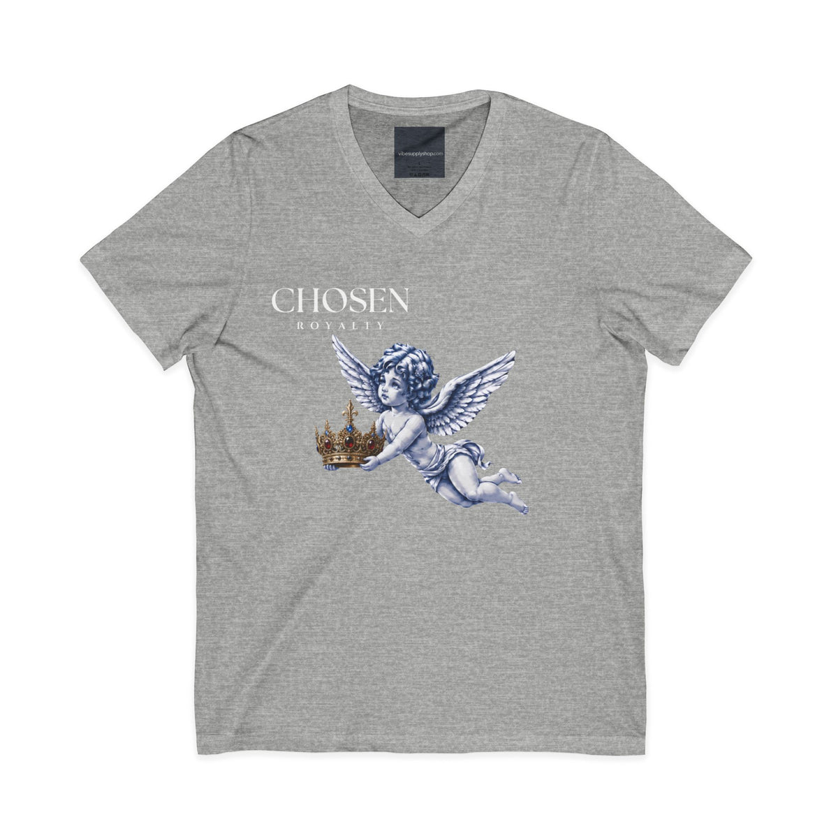 Chosen Royalty Spread Love Not Hate V-Neck Tee, Unisex Inspirational Shirt, Casual Everyday Wear, Gift for Friends, Positive Message Tee