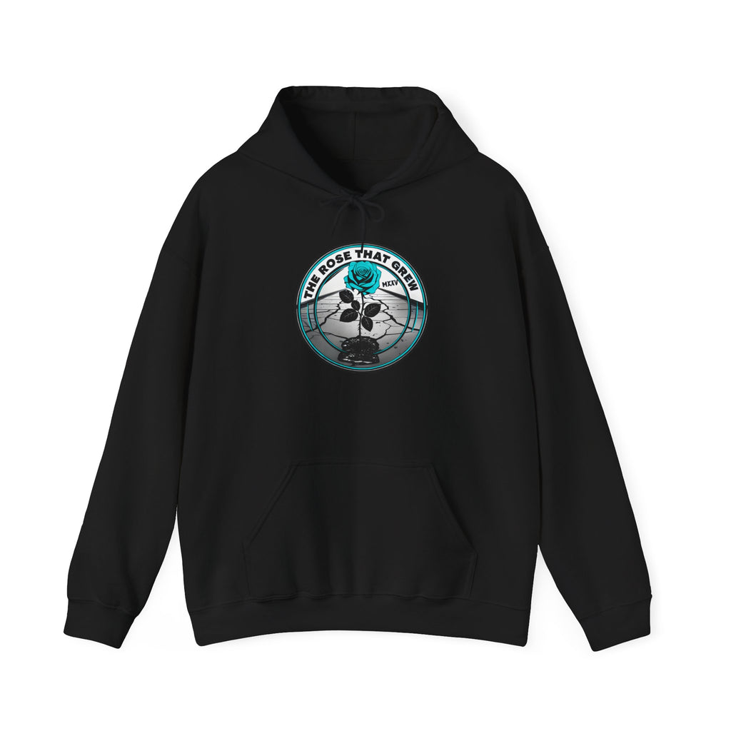 Unisex Hooded Sweatshirt - The Rose That Grew, Botanical Art, Cozy Gift, Nature Lover Hoodie, Inspirational Apparel