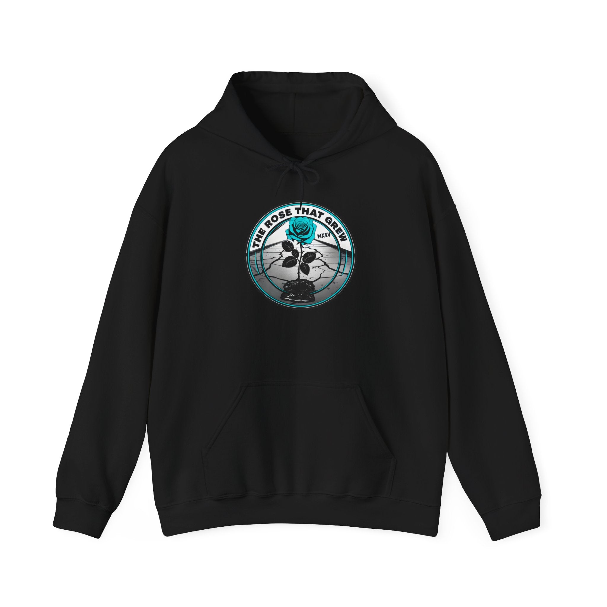 Unisex Hooded Sweatshirt - The Rose That Grew, Botanical Art, Cozy Gift, Nature Lover Hoodie, Inspirational Apparel