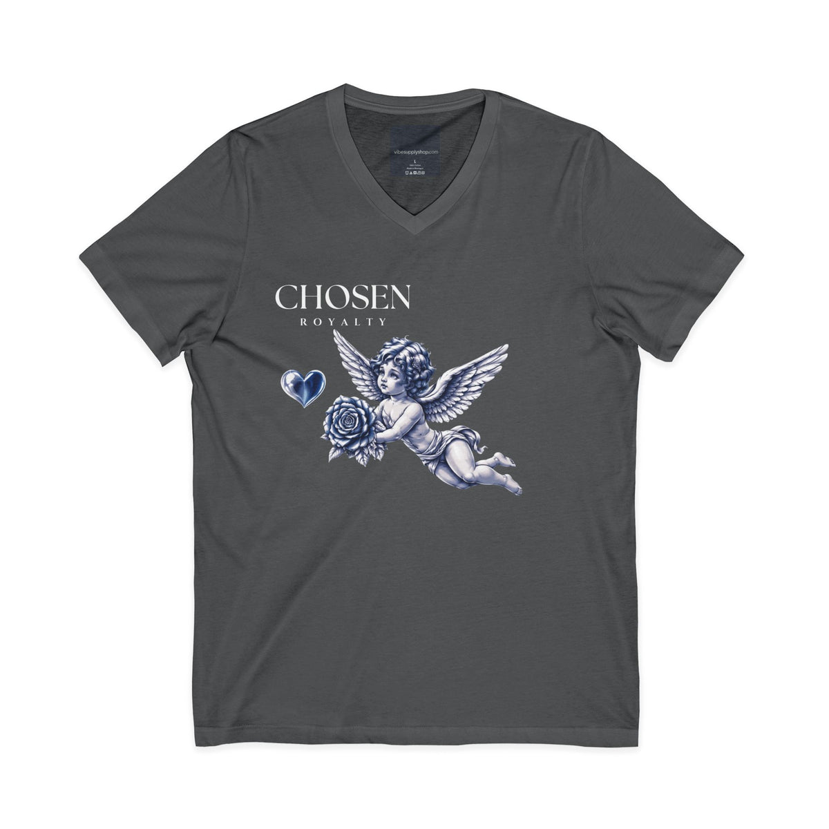 Chosen Royalty Spread Love Not Hate V-Neck Tee, Unisex Inspirational Shirt, Casual Everyday Wear, Gift for Friends, Positive Message Tee