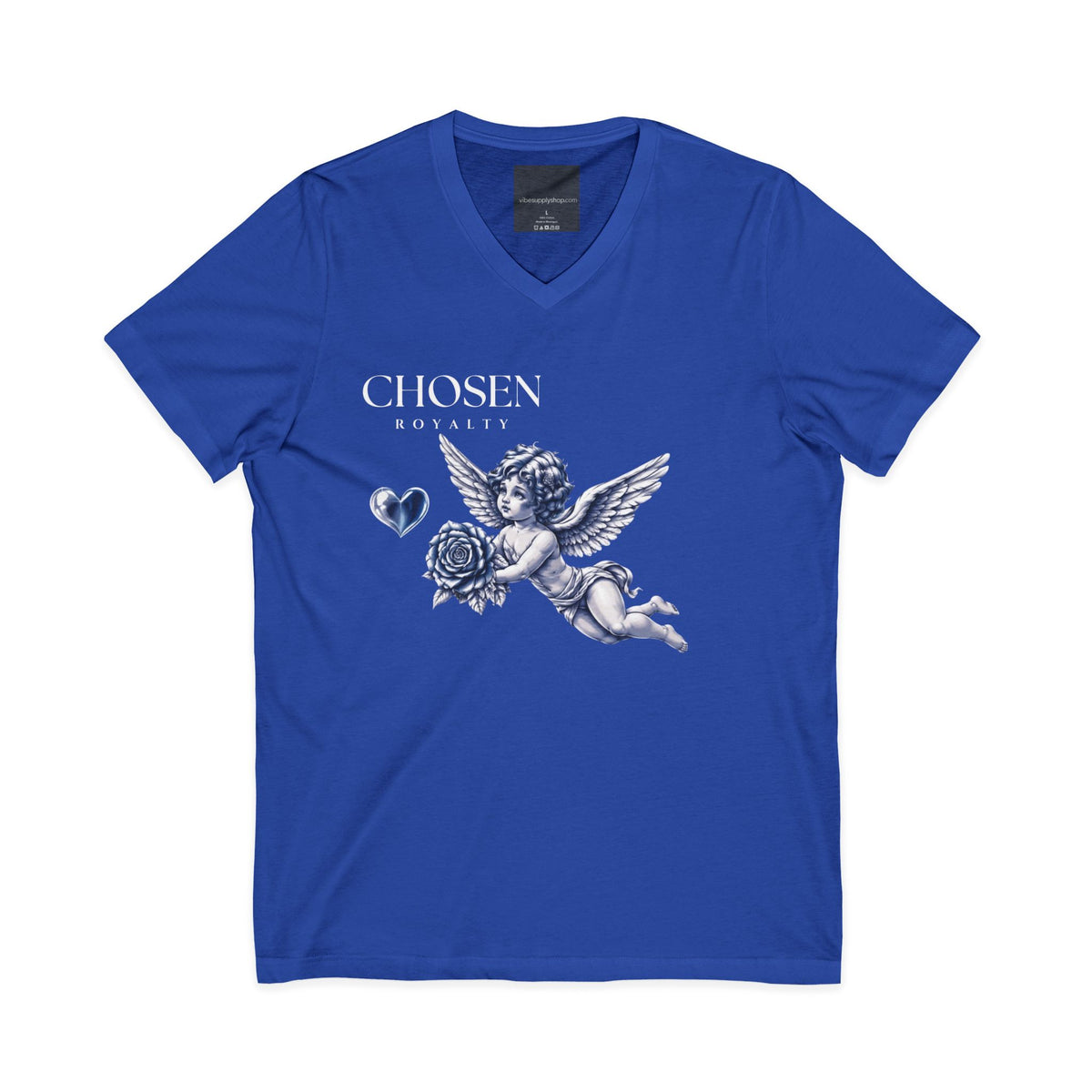 Chosen Royalty Spread Love Not Hate V-Neck Tee, Unisex Inspirational Shirt, Casual Everyday Wear, Gift for Friends, Positive Message Tee
