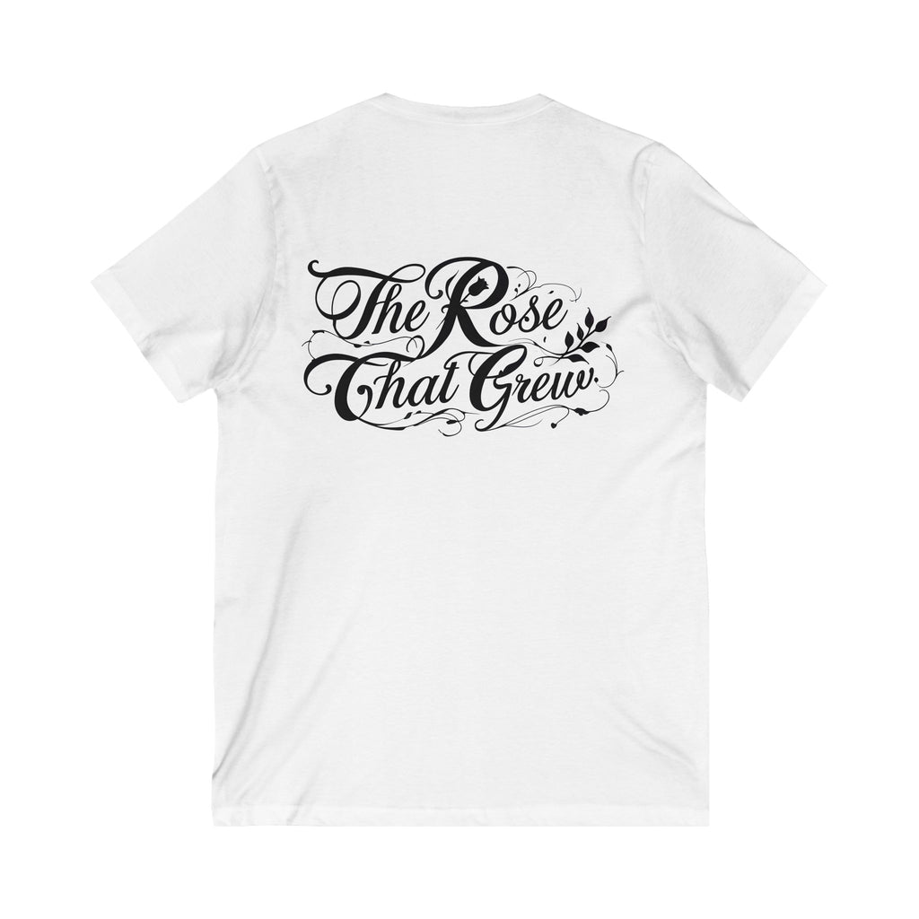 The Rose That Grew V-Neck Tee - Inspirational Shirt, Gift for Her, Everyday Wear, Motivational Clothing, Positive Message Tee