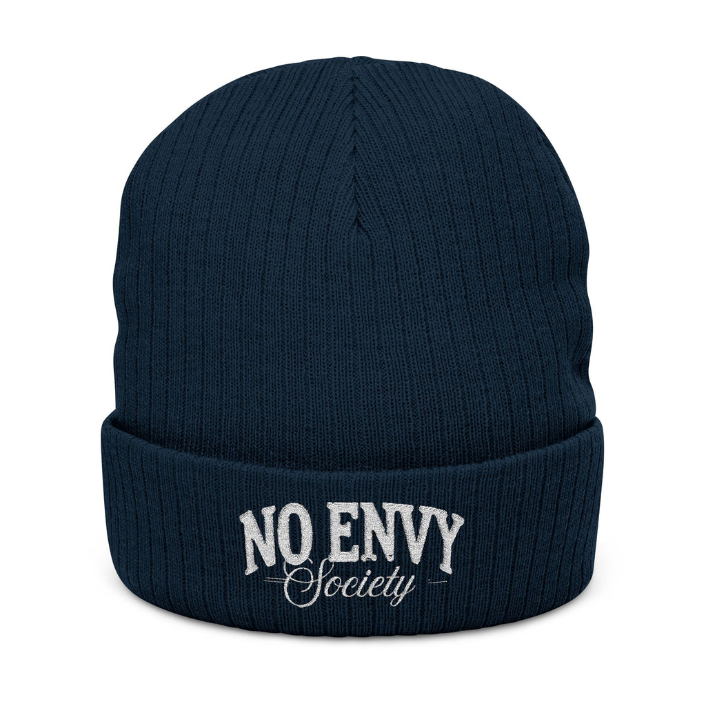 Stylish Ribbed Beanie - 'No Envy Society' Beanie, Winter Accessory, Gift for Friends, Beanie Hat, Trendy Headwear, Unisex Cap