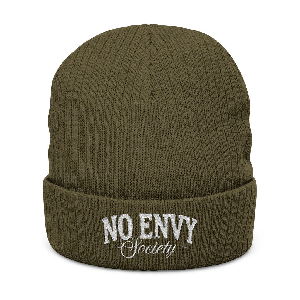 Stylish Ribbed Beanie - 'No Envy Society' Beanie, Winter Accessory, Gift for Friends, Beanie Hat, Trendy Headwear, Unisex Cap