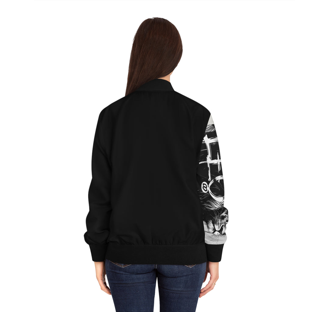 Leo Women’s Bomber Jacket – Trendy Lion Design AOP Outerwear, Casual Streetwear Gift