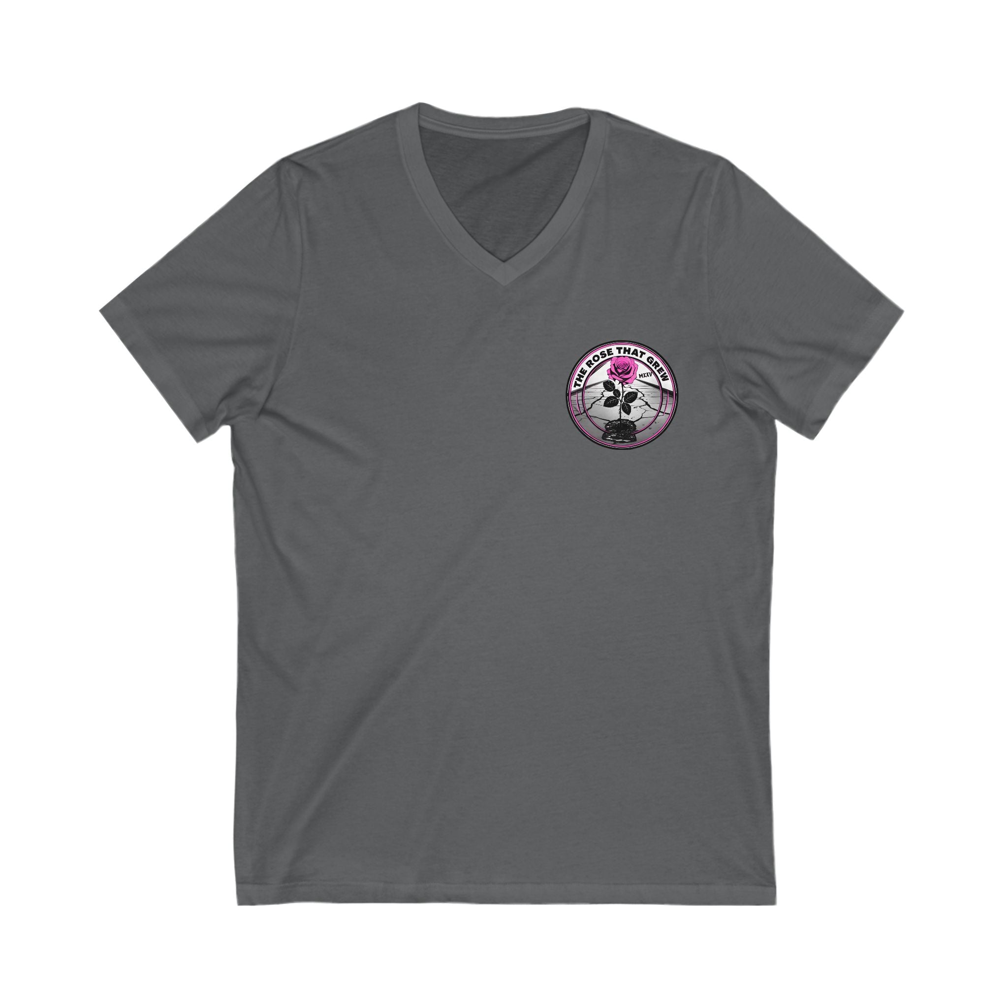 Inspirational V-Neck Tee - "The Rose That Grew" Motivational Shirt, Unisex Tee for Gift, Everyday Wear, Self-Expression, Positive Vibes