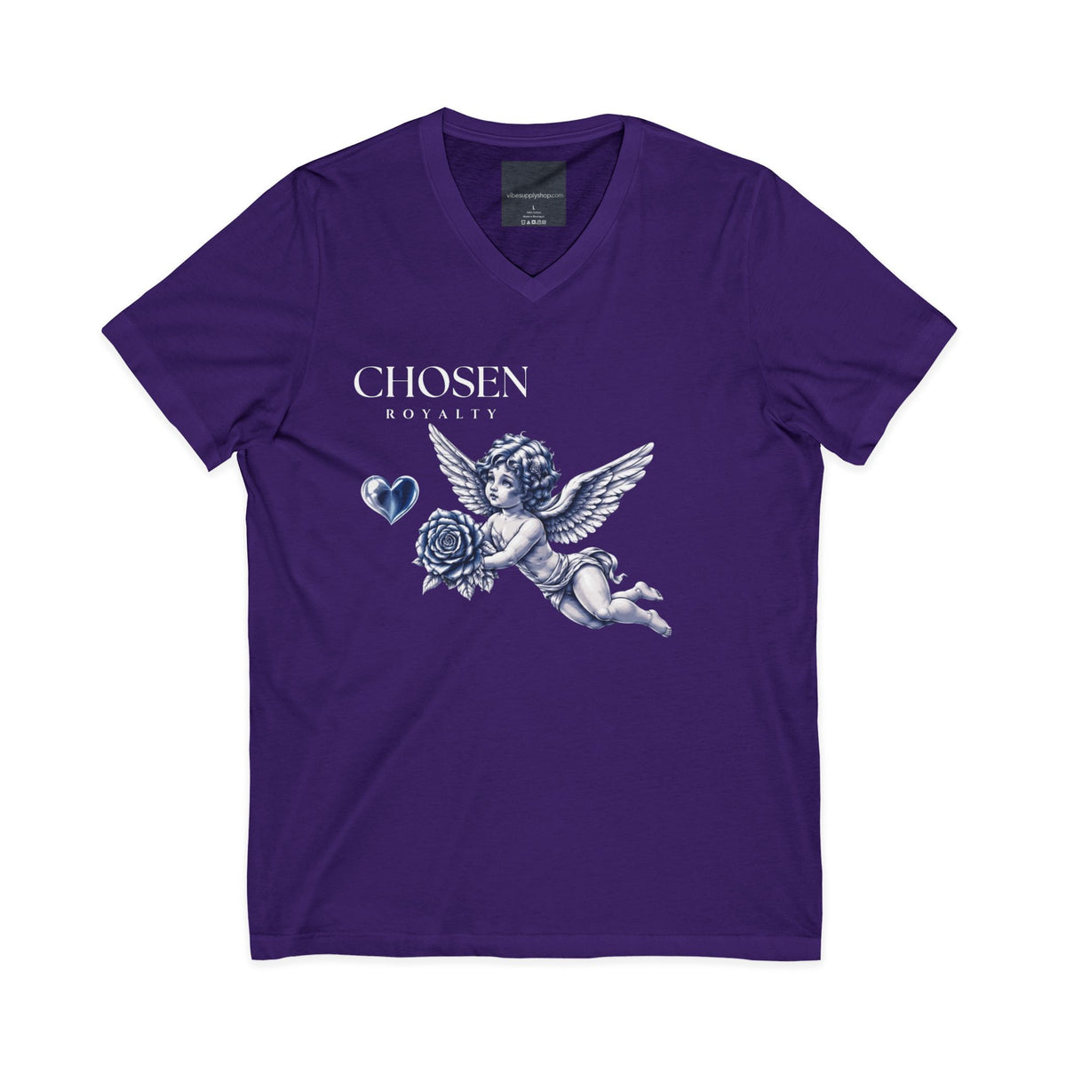 Chosen Royalty Spread Love Not Hate V-Neck Tee, Unisex Inspirational Shirt, Casual Everyday Wear, Gift for Friends, Positive Message Tee