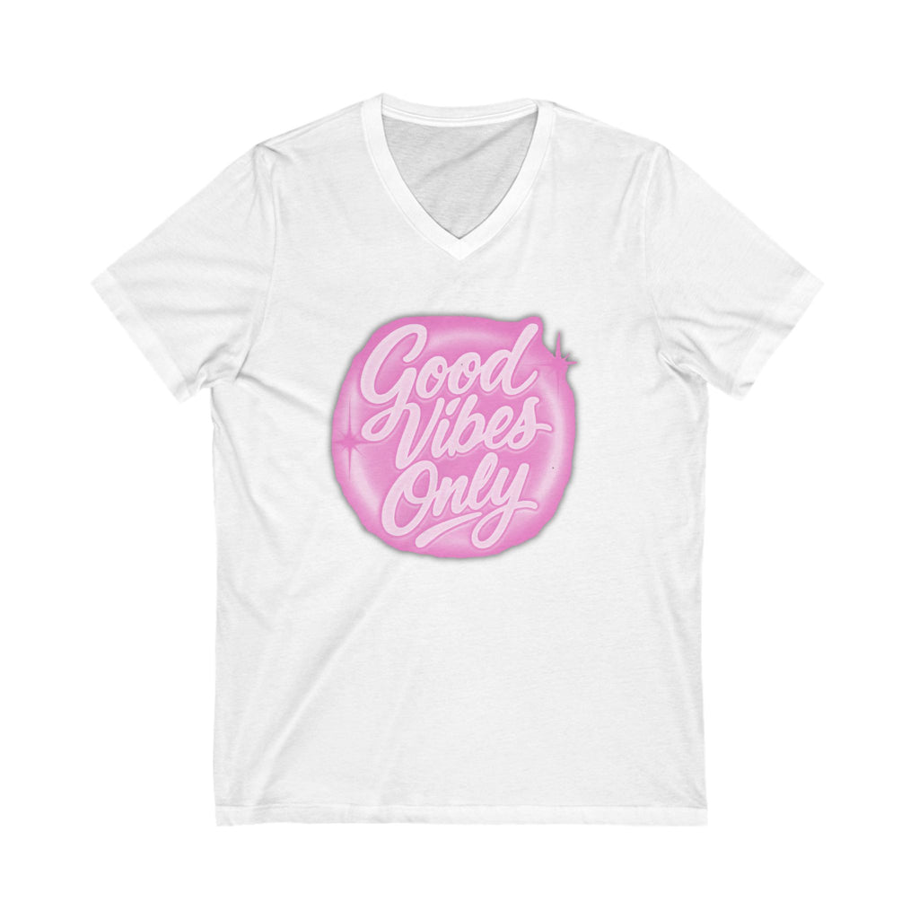 Good Vibes Only Short Sleeve Tee, Unisex Jersey V-Neck Shirt, Positive Affirmation T-Shirt, Summer Casual Wear, Gift for Friends, [...]