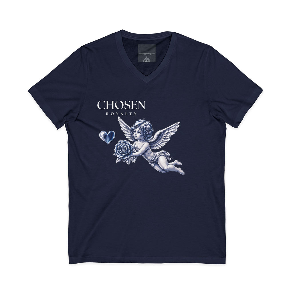 Chosen Royalty Spread Love Not Hate V-Neck Tee, Unisex Inspirational Shirt, Casual Everyday Wear, Gift for Friends, Positive Message Tee