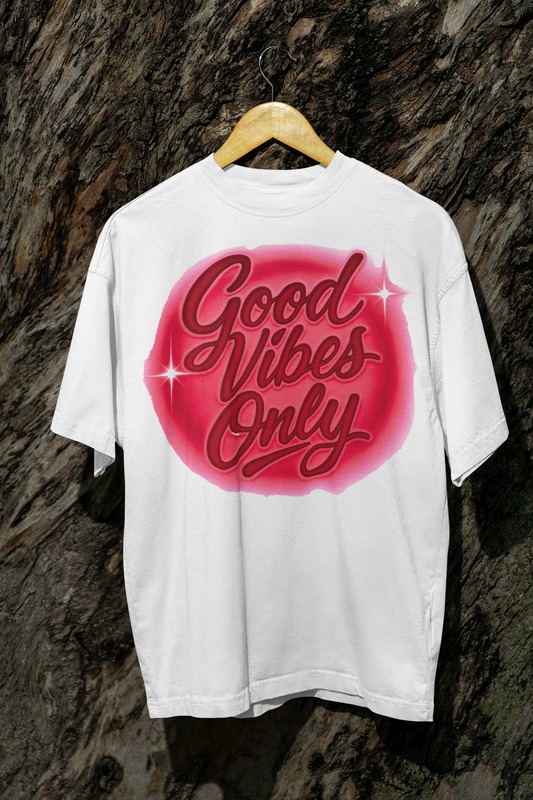 Good Vibes Only Unisex Heavy Cotton Tee, Positive Energy Shirt, Casual Graphic Tee, Gift for Friends, Summer Outfit